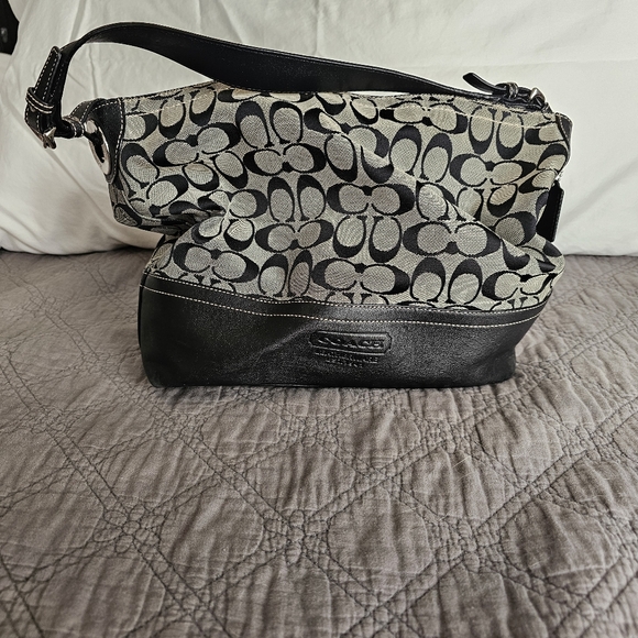 Coach Signature Black and Gray Bag - Picture 1 of 3